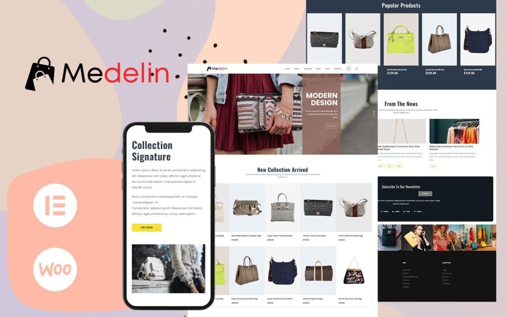 Medelin – 时尚手袋店 WooCommerce 主题