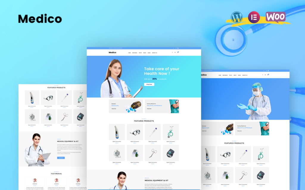 Medico是一款适用于WooCommerce的WordPress主题。