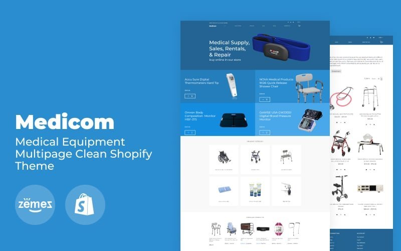 Medicom – 医疗设备多页清洁Shopify主题