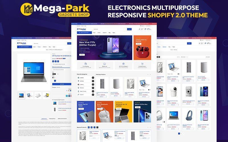 MegaPark – 电子产品和小工具综合商店多功能Shopify 2.0响应式主题