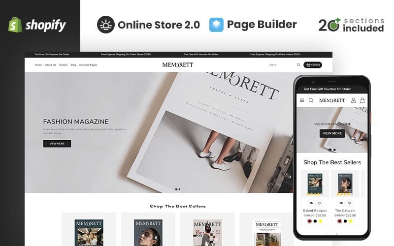 Memorett：为杂志设计的Shopify主题