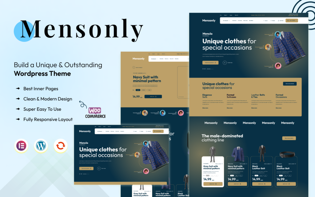 Mensonly – 终极男士时尚店WordPress主题
