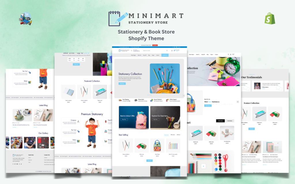 Mini Mart – 文具和书籍店 Shopify 主题