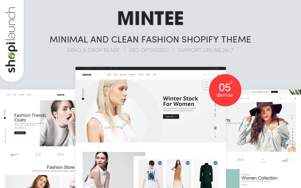 Mintee – 极简清新时尚Shopify主题