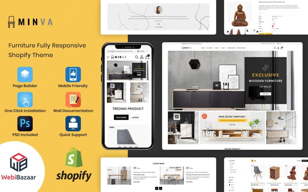 Minva – 多功能家具商店Shopify主题
