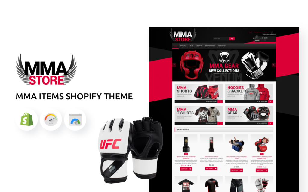 MMA 项目体育用品商店Shopify主题