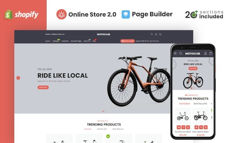 Motoclub Auto Parts Store 是一个 Shopify 主题，专门为汽车零部件店铺设计。