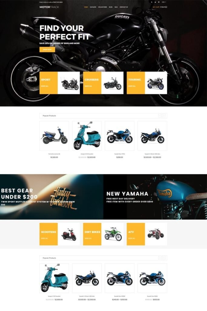 MOTORTRACK – 摩托车多页面现代Shopify主题