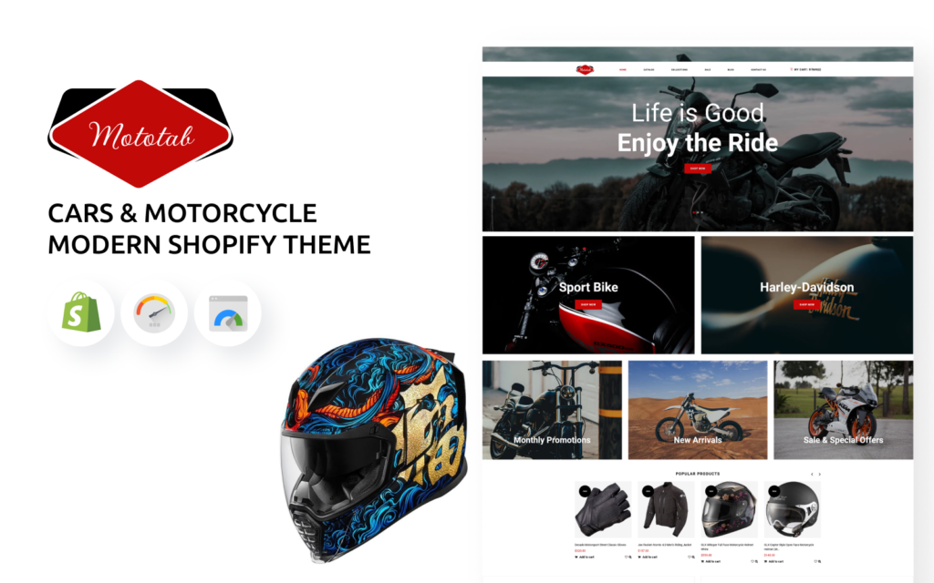 Mototab – 汽车和摩托车现代Shopify主题