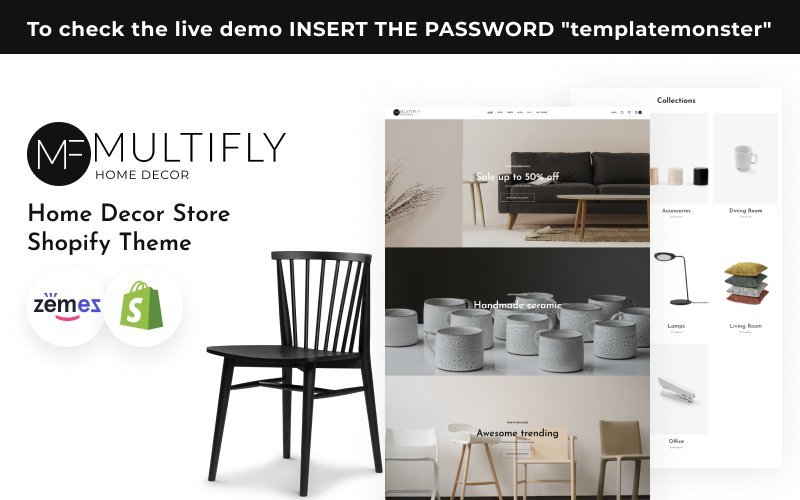 Multifly Interior Design Shopify主题适用于家居装饰。