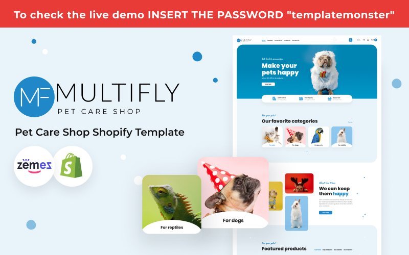 Multify宠物护理店模板Shopify主题