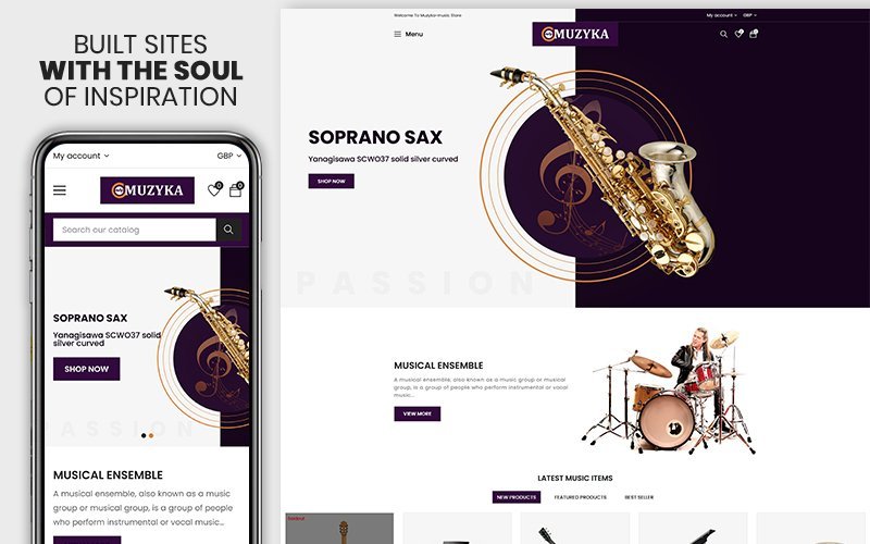Muzyka – 音乐与吉他高级Shopify主题