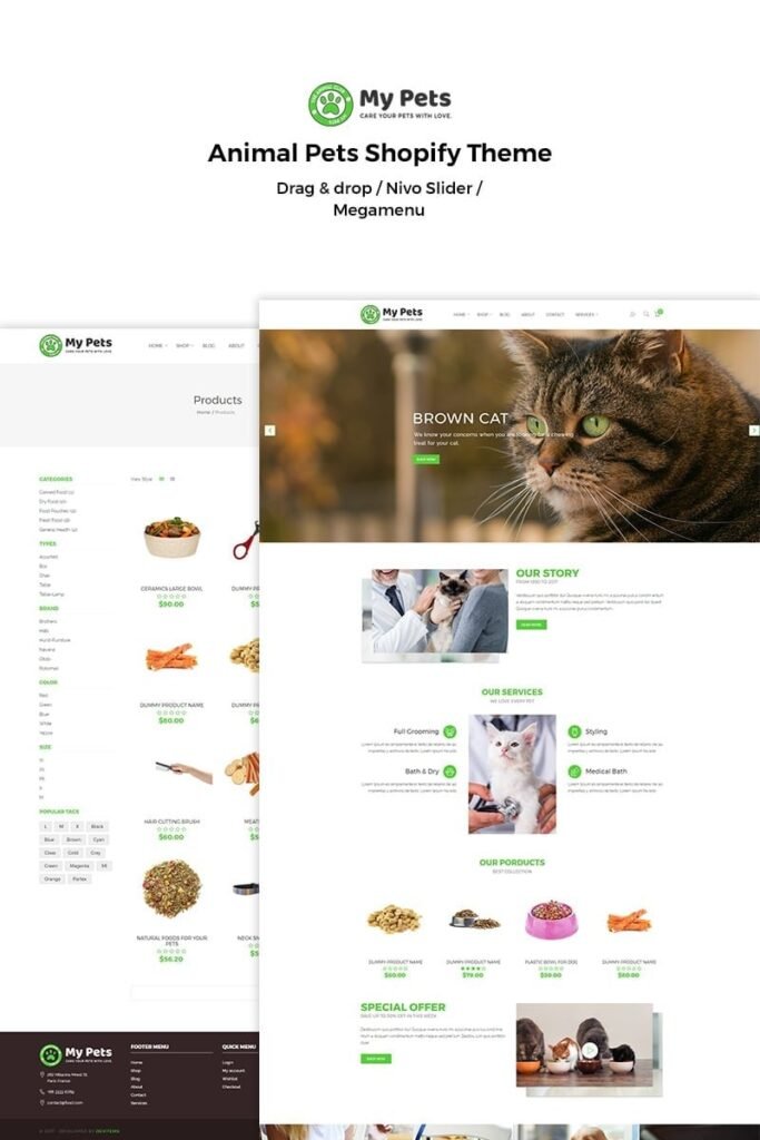 我的宠物 – 动物宠物Shopify主题