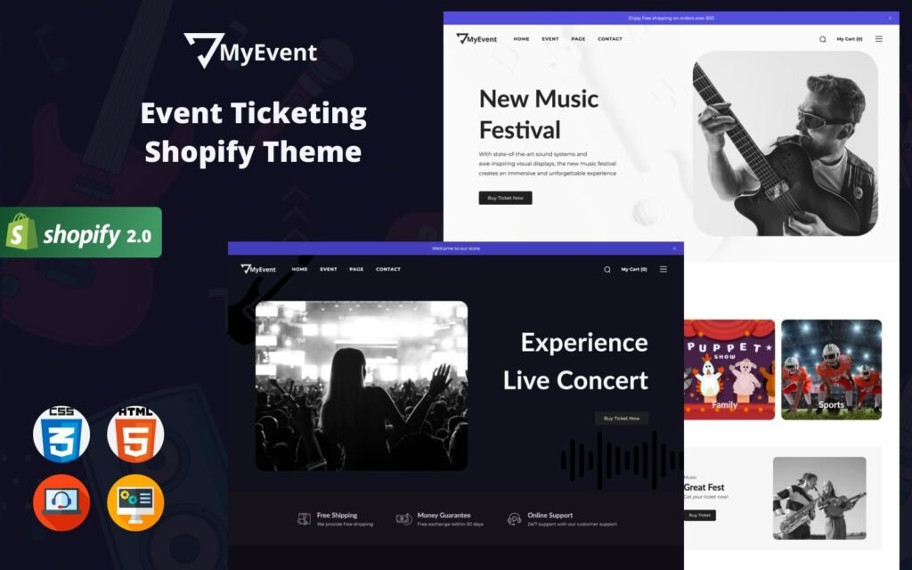 MyEvent – Shopify主题，适用于售票网站