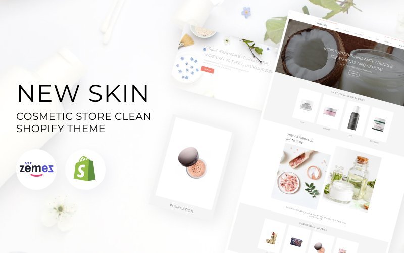 新皮肤 – 化妆品商店电子商务清洁Shopify主题