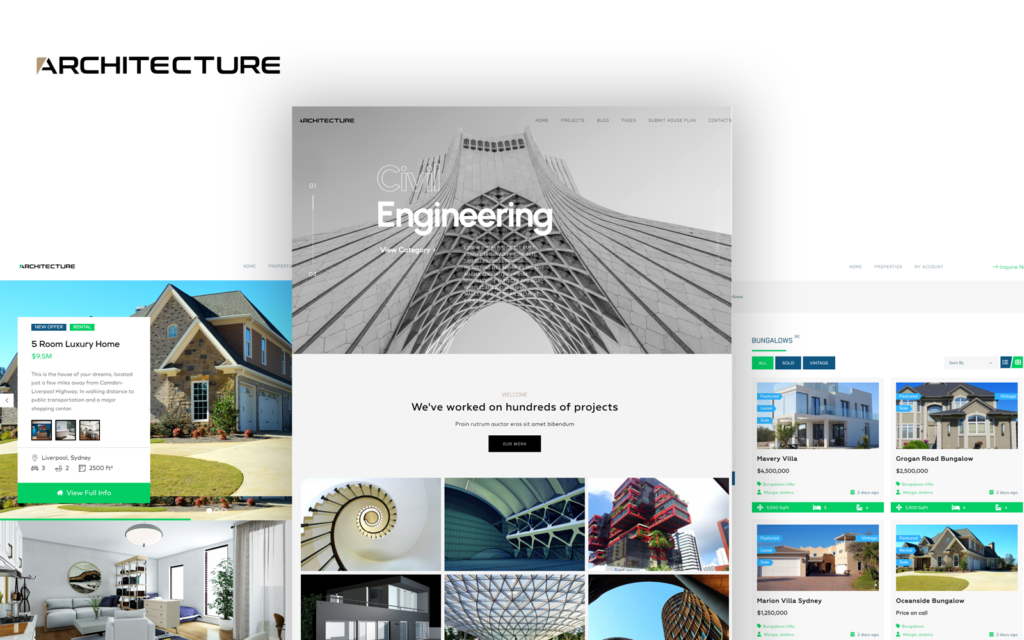 Nexus Architecture and Real Estate是一款面向WordPress的主题，设计用于建筑和房地产行业。