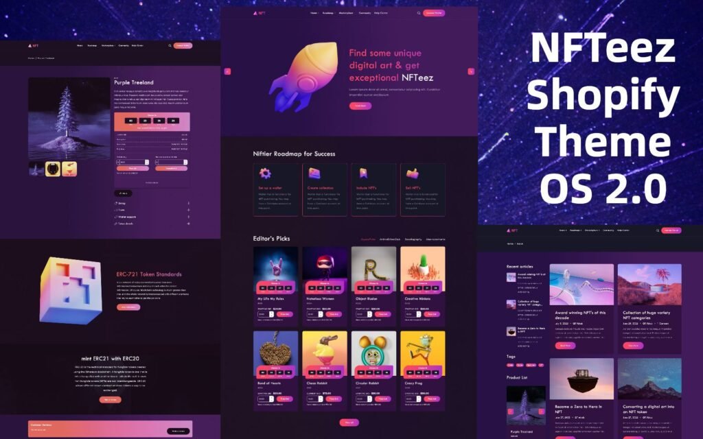 NFTeez | NFT Shopify 2.0 主题，用于出售数字资产