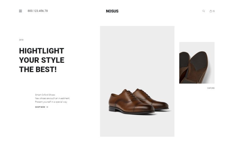 Nosus – 鞋类电子商务极简Elementor WooCommerce主题