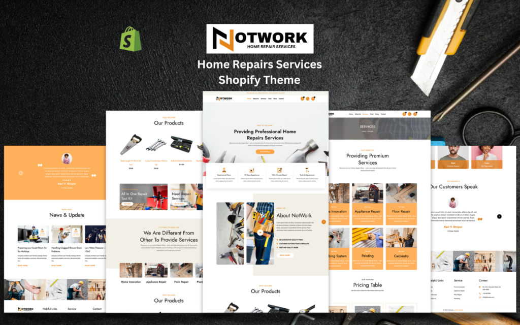 Notwork – 家庭维修服务Shopify主题