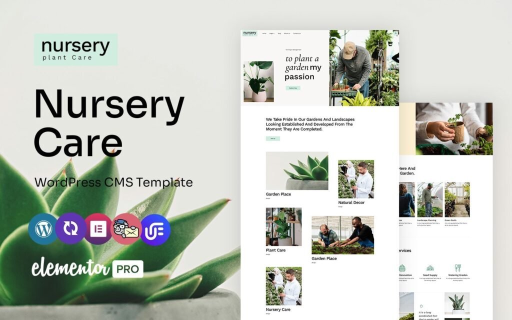 “幼儿园-幼儿园植物和花园多用途的WordPress Elementor主题”
