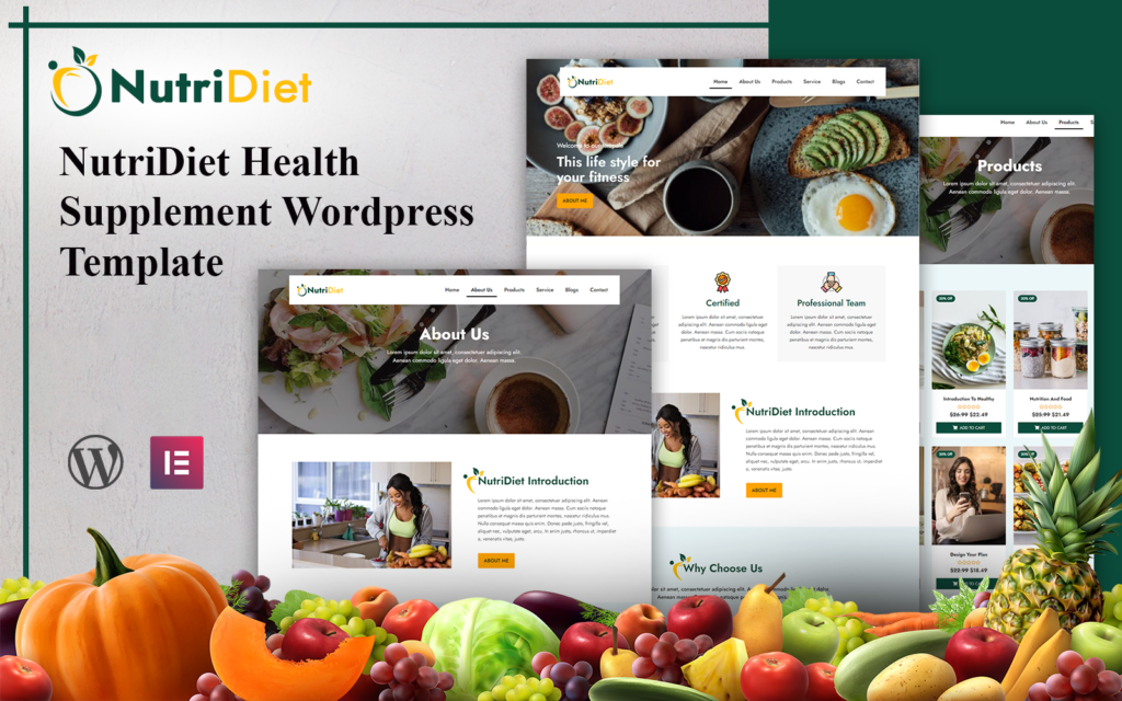 NutriDiet 健康补充品 WordPress 模板