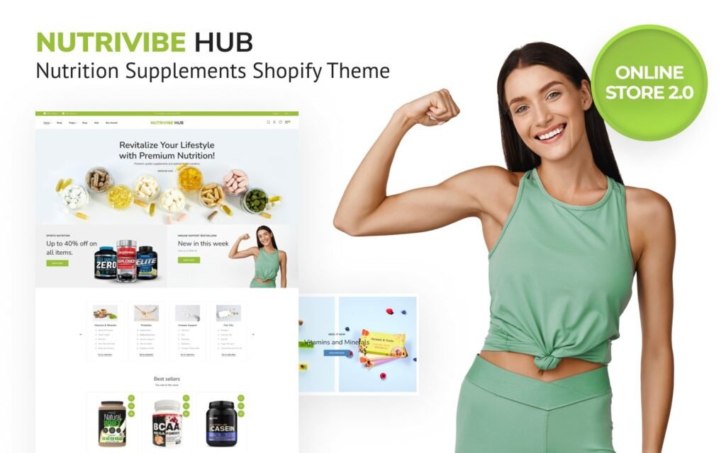 Nutrivibe Hub – 营养补充品Shopify在线商店2.0主题