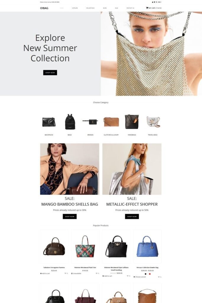O!BAG – 包包店清洁Shopify主题