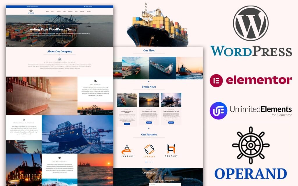 Operand- 经营和租漂着着陆页面的WordPress主题