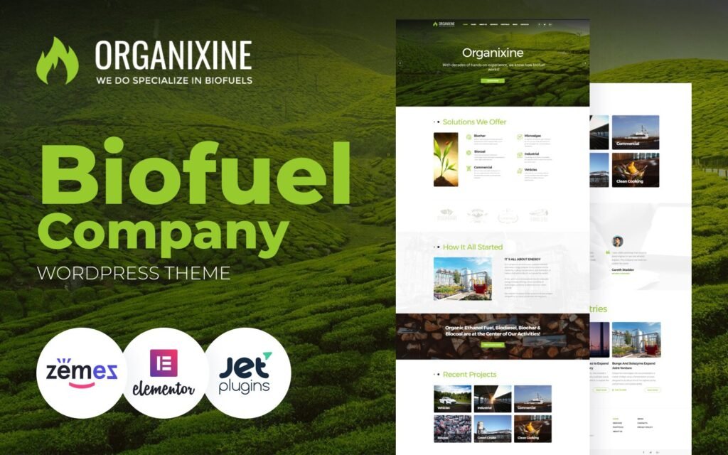 Organixine – 生物燃料公司WordPress主题