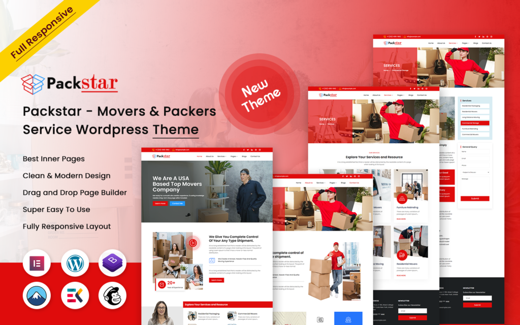 Packstar – Movers & Packers Service WordPress 主题
