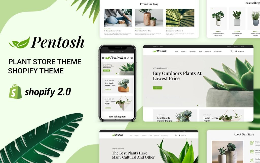Pentosh – 园艺植物商店Shopify主题