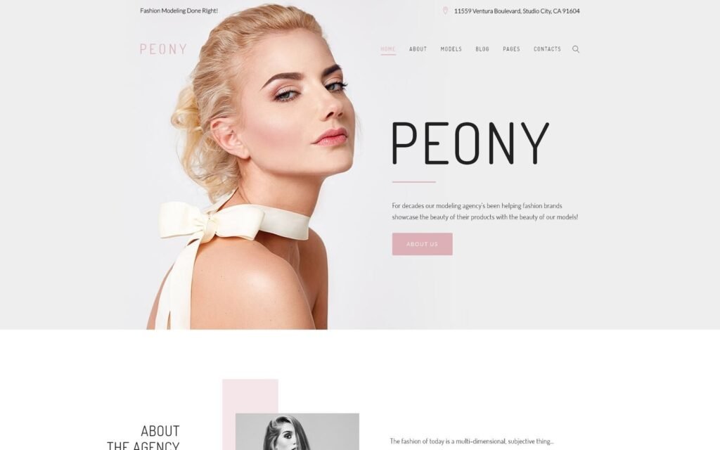 Peony – 时尚模特经纪公司 WordPress 主题