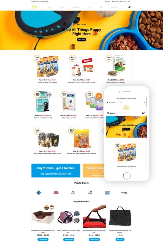 Pet Shop多页面Shopify主题