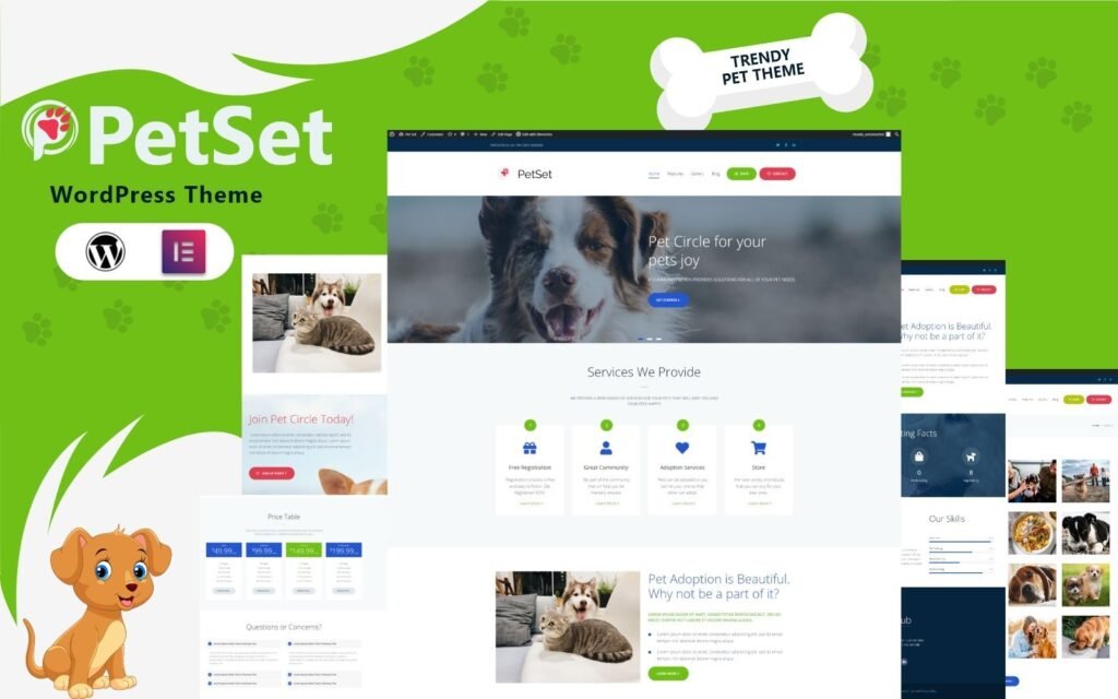 PetSet Elementor 是一款为 WordPress 设计的主题，用于宠物网站。