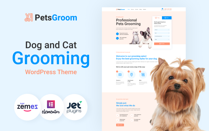 PetsGroom – 狗狗和猫咪美容WordPress主题