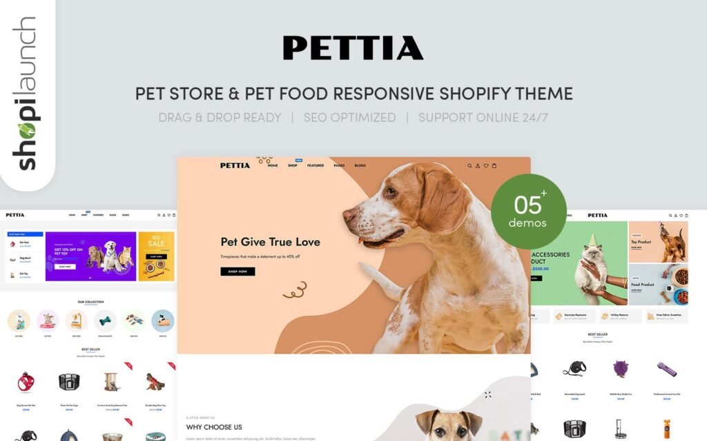 Pettia – 宠物商店和宠物食品响应式Shopify主题