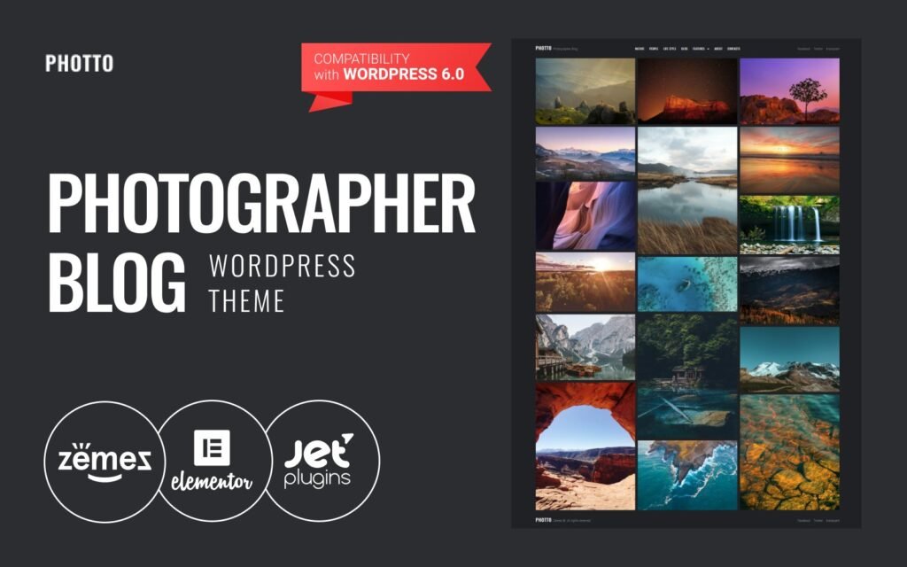 Photto – 摄影师博客WordPress Elementor主题