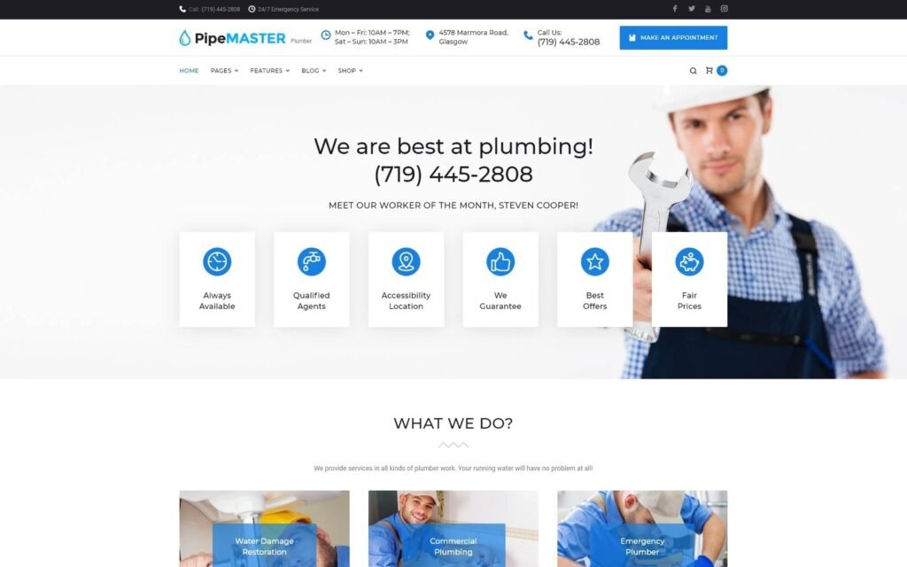 PipeMaster – 水暖服务WordPress主题