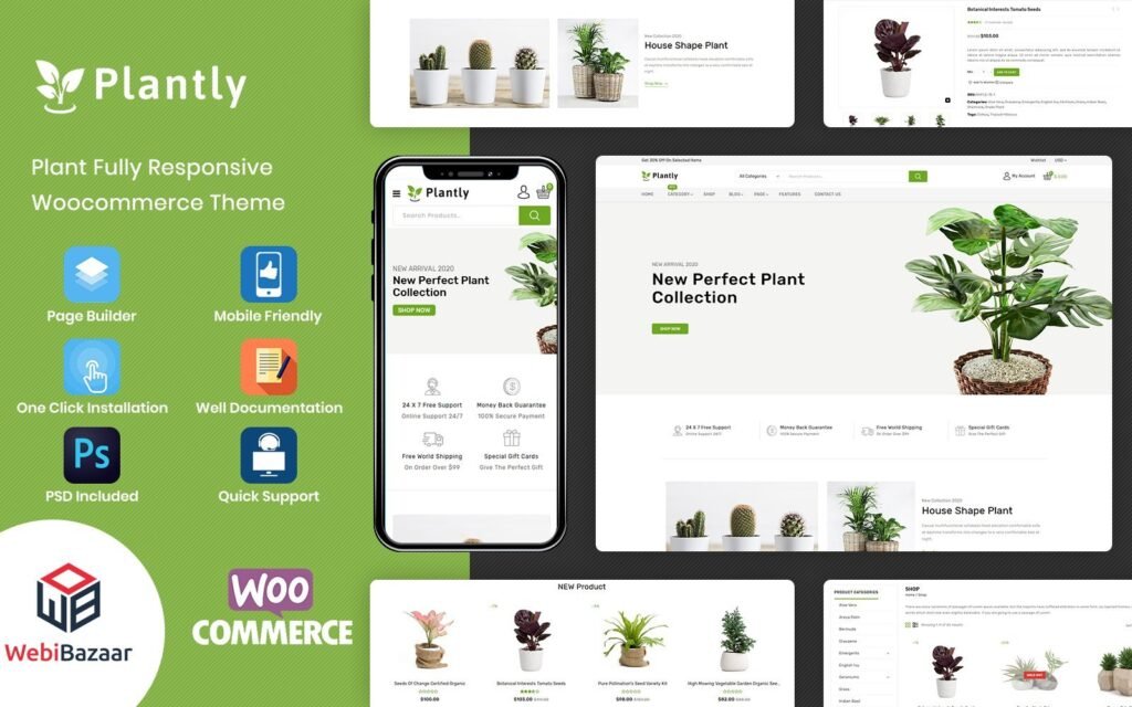 Plantly – 植物和苗圃 WooCommerce 主题