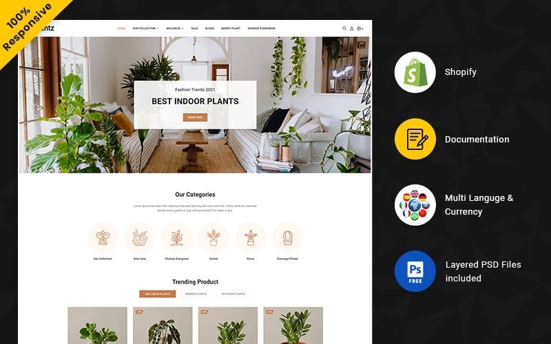 Plantz – 婴儿园、园艺和室内植物Shopify主题
