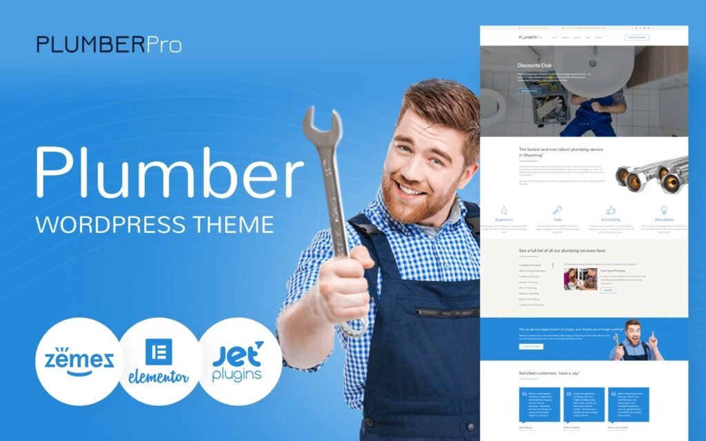 PlumberPro – 可靠且创新的水暖工WordPress主题