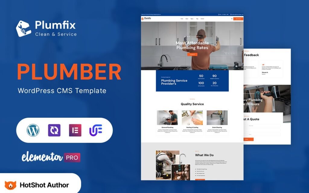 Plumfix- 管道服务 WordPress Elementor 主题