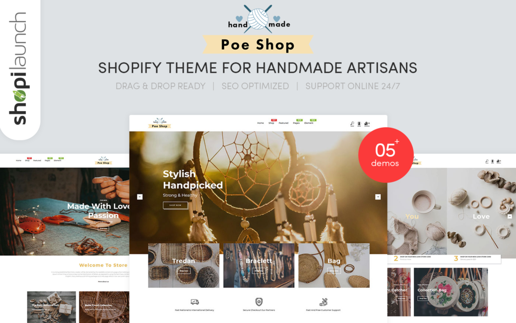 PoeShop – 手工艺者Shopify主题