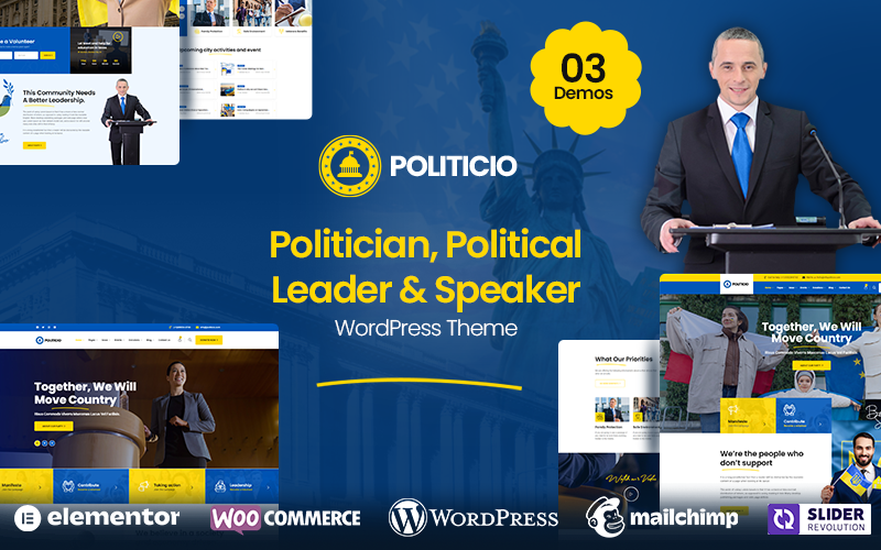 Politicio- 政治家和演讲家WordPress主题