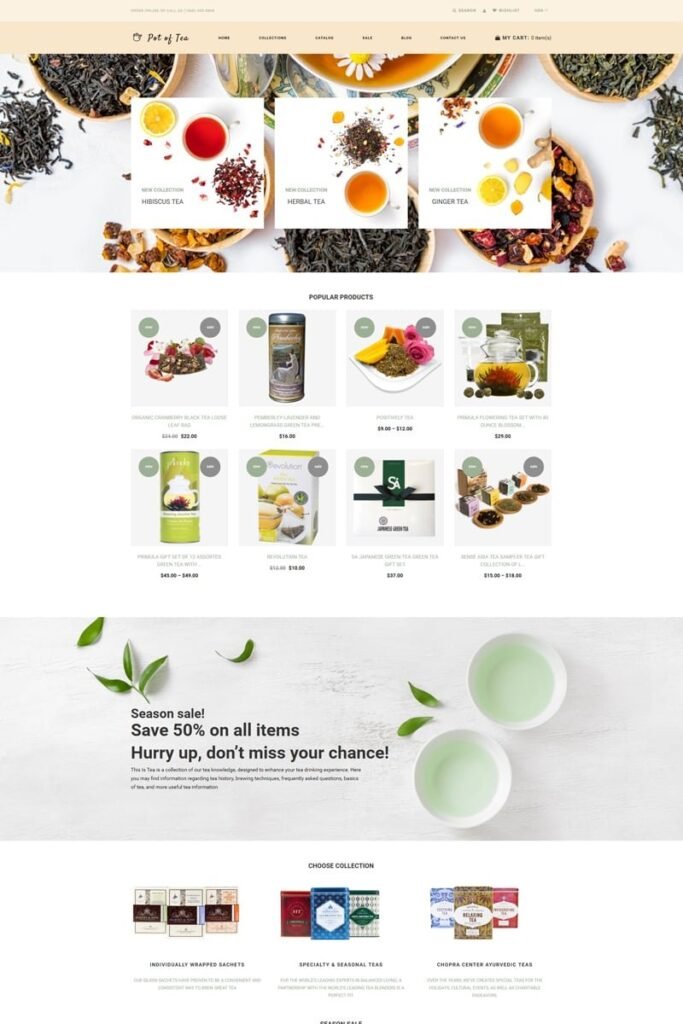 Pot of Tea – 茶店多页面简洁Shopify主题