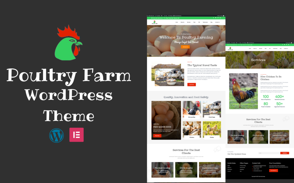 Poultry Farm Elementor 是一个适用于 WordPress 的主题，专为家禽农场设计。