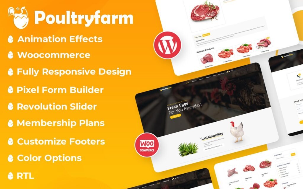 Poultry Farm Woocommerce Theme是一个适用于家禽农场的Woocommerce主题。