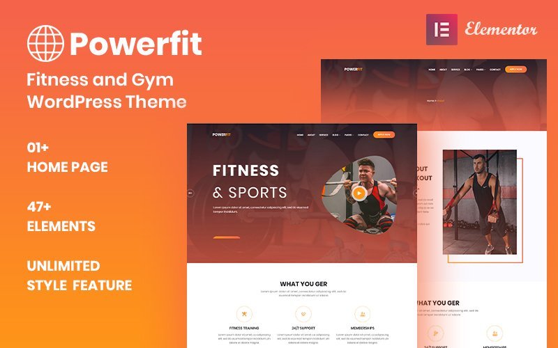 Powerfit 是一款适用于健身房和健身的响应式 WordPress 主题。