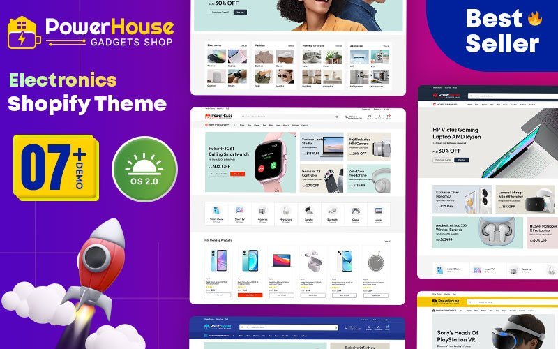 Powerhouse: 使用Shopify 2.0主题，提升你的电子产品和小工具店铺