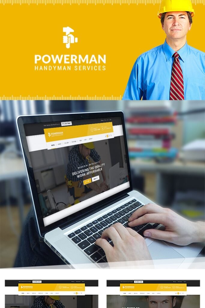 Powerman – Handyman Services是一款基于WordPress的主题，专为手工人员服务设计。